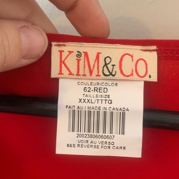 NWOT / Kim & Co. / Red / Stretch / Midi Dress - Picture 8 of 12